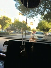 1pc Car Sunglass Pendant/Car Rearview Mirror Decorative Pendant - Silver - View 2
