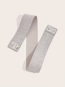 1pc Women's Elastic Waistband With Sparkling Sequins And Beads Decor For Party And Daily Wear Halloween Summer, School Fall, Autumn, Halloween