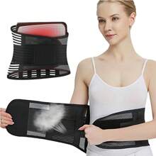 1pc Back Braces For Lower Back With 5 Stays, Breathable Back Support Belt For Men/Women For Work , Anti-Skid Lumbar Support Belt With Mesh - Black - View 2