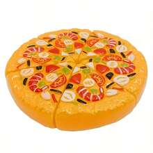 (隨機顏色)兒童模擬食物,西餐蛋糕、甜點、餅乾、廚房玩具、披薩切割遊戲 - 彩色 - 查看 5