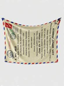 1pc Coral Fleece Blanket, Warm Cozy Sofa Throw For Mom To Son, Personalized Gift - Multicolor - View 3