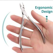Stainless Steel Cuticle Nippers For Precise And Comfortable Nail And Pedicure Cutting Silver Steel Cuticle Nipper Nail Tools Manicure And Pedicure Kit Nail Art Design - Silver - View 7