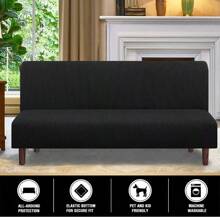 Funda De Sofá Cama Protectoras Grandes Cubre Salas Elásticas - Negro - Ver 3
