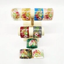 1pc Plus Women Size Sumer Hawaii Tropical Beach Style With Flower And Leaf Printed Tortoiseshell Cuff Bangles For Women - Flower#1 - View 3