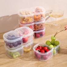 廚房多功能分隔收納盒,冰箱保鮮盒,密封塑料組織器用於堅果、香料 - 白色 - 查看 3