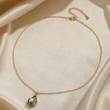 1 件精緻法式復古輕奢風格 18k 鍍金銅巴洛克珍珠和花朵吊墜項鍊,女士多功能配件 - 吊墜項鍊 - 查看 9