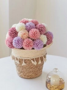 8/16 piezas Flores artificiales de crisantemo en forma de bola, diente de león, hortensia, arreglo de ramo, regalo para amigos, ramo de novia, decoración para el hogar, oficina, cafetería, fiesta, boda - Verde - Ver 8