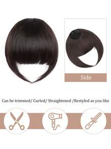 Pince À Cheveux En Frange Avec Extensions , Clip À Frange Française Sur Les Cheveux, Faux Clip À Frange Avec Tempes Pièces Pour Cheveux Naturels Pour Femmes, Perruques Pour Une Utilisation Quotidienne (brun Foncé).