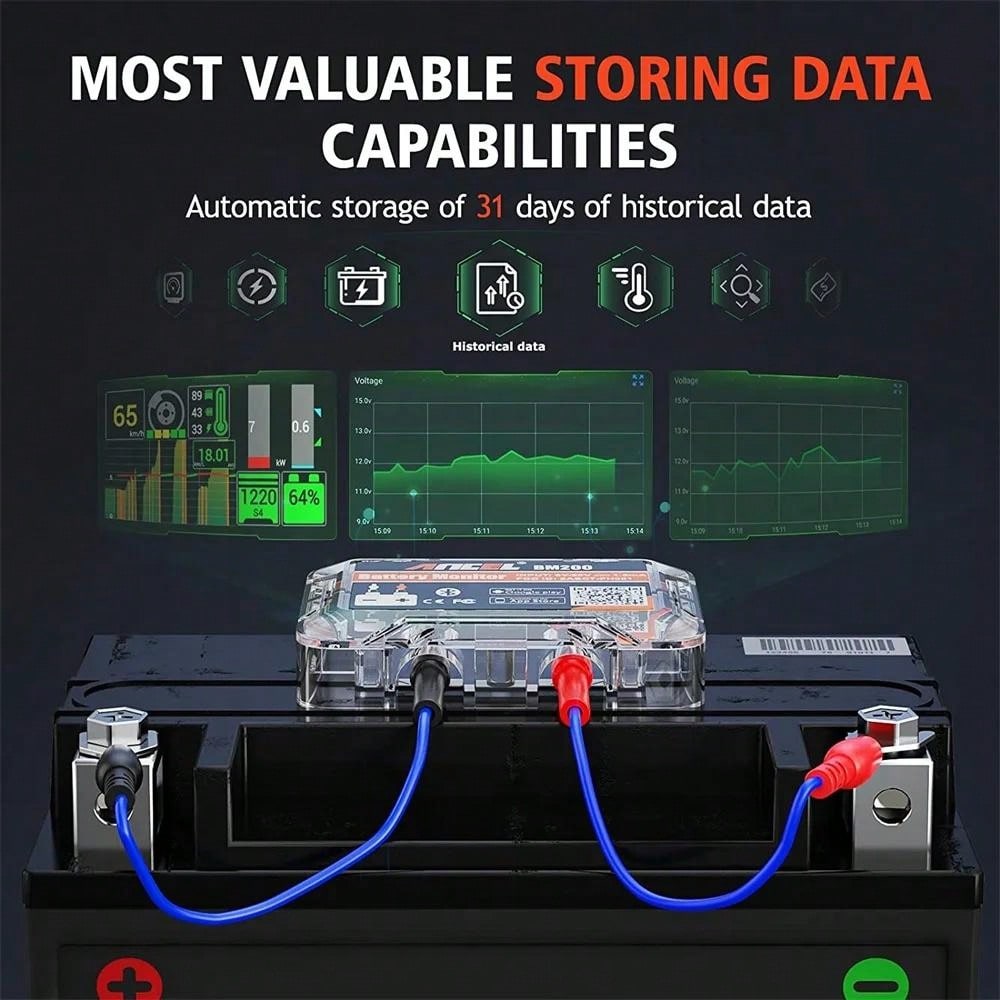 1pc Ancel Bm200 12v Batterie Monitor Drahtlose Auto Batterie Gesundheit