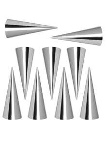 17入組不鏽鋼糕點卷筒機,適用於製作冰淇淋華夫餅,包含16個模具和1個清潔刷 - 銀色 - 查看 5