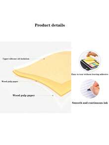 1pc Minimalist Transparent Sticky Note Booklet Set - Blank Pages, Snap Closure Faux Leather Hardcover - Including Adhesive Tearable Notes And Pen - Brown - View 7