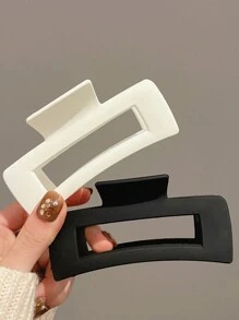 1-3pcs/Set Ladies Black/White Minimalist Style Square Big Size Plastic Hair Claw Clip, Fashionable And Versatile, Elegant And Upscale Hair Accessory Clamp For Daily Wear, Showers, Makeup, Clothing Accessories, Hairstyles, Dressing, Etc. Casual Summer Hair Clips Hair Jaw Clip Hair Clamps Hair Clutch Hair Catcher Clip, School Stuff, College Fall Winter Hair Accessories For Women For Vacation Outfits Woman - Multicolor - View 5