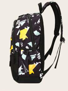 Fashion New Three-Piece Campus Backpack Set - Black - View 3