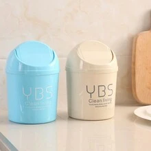 1個帶蓋創意桌面垃圾桶/化妝品組織者/筆筒,適用於家庭/辦公室,小巧可愛 - 紫色 - 查看 5