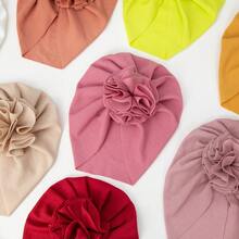 歐美風刺繡球花肋織兒童針織帽,帶向日葵裝飾,適用於嬰兒,進口原裝原版原創原廠哈拉日系風格 - 韓粉 - 查看 3