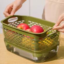 1 個雙層水果/蔬菜清洗籃多用途廚房過濾器顏色隨機 - 彩色 - 查看 7