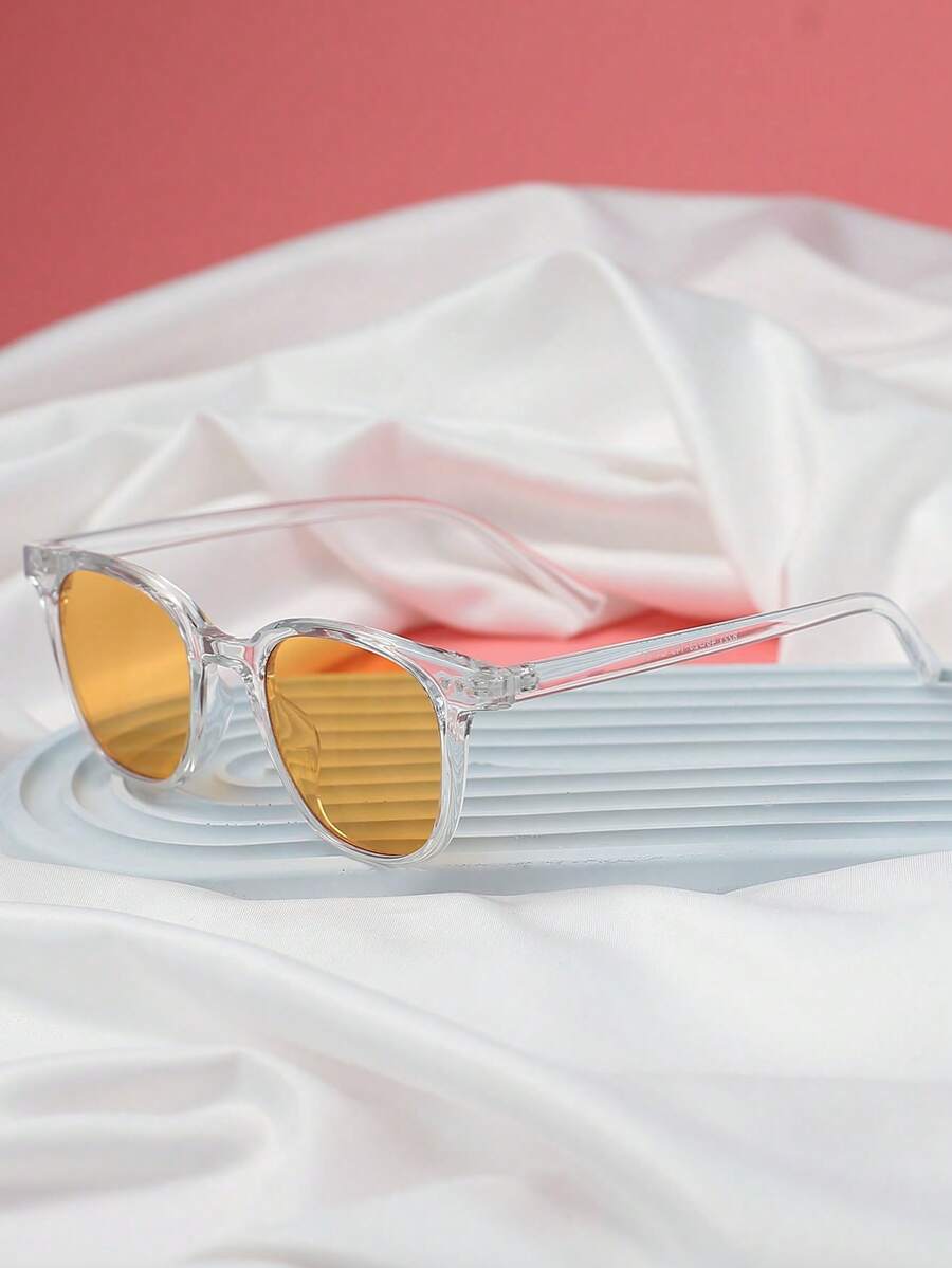 New Fashion Classic Travel Square Frame Pc Fashion Glasses For Men And Women - Multicolor - View 1