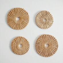 1入組手工編織藤杯子杯墊,木頭棕色手工桌子餐墊適用於家庭,餐廳,客廳,野餐和野營 - 摩卡棕 - 查看 6