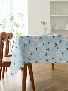 1個防水花紋桌布,小花系列,田園風格,適合餐廳使用 - 藍色 - 查看 6