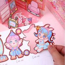 1pc Random Colored 3d Portable Silent Book-Shaped Gift Box For Student & Kids Diy Handmade Crafting, No Cutting Required - Multicolor - View 7