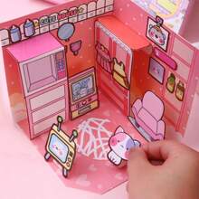 1pc Random Colored 3d Portable Silent Book-Shaped Gift Box For Student & Kids Diy Handmade Crafting, No Cutting Required - Multicolor - View 4