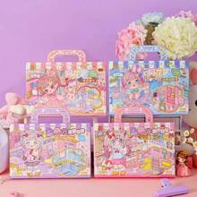 1pc Random Colored 3d Portable Silent Book-Shaped Gift Box For Student & Kids Diy Handmade Crafting, No Cutting Required - Multicolor - View 1