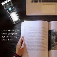 Lampara Led De Mano Recargable,linterna,mano,tactica,noctura - Negro - Ver 6