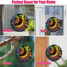 1入太陽和月亮圖案花園掛飾裝飾,丙烯酸太陽捕手牆窗院樹裝飾品,適用於室內外家居裝飾 - 彩色 - 查看 5