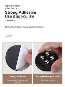 1入/4入黑色360°旋轉萬向輪,具有強大的載重能力和靜音的不鏽鋼球,適用於小冰箱、家庭床移動滾輪、櫥櫃移動輪、垃圾桶移動輪、低配置旋轉輪、組織者儲物櫃移動輪、家用電器儲物箱移動輪、家具萬向輪移動滾輪、桌子儲物箱和其他家庭用品,不需要鑽孔 - 黑色 - 查看 10