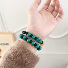 串珠手錶帶,綠色破裂珠珠,時尚替換手鍊適用於38/40/41/42/44/45/49mm Apple Watch Series 8/7/6/5/4/3/2/1 - 綠色 - 查看 10