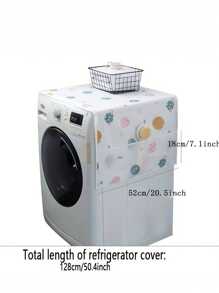1 Piece Of Refrigerator Dust Cover, Multifunctional Waterproof Storage Hanging Bag Dustproof Cloth, Household Refrigerator And Washing Machine Cover Top Cover, Simple And Fashionable Shape, High-End Fabrics, Elegant Colors, Multi-Purpose Cover, Suitable For Single/Double Refrigerators Or Washing Machines, Waterproof And Anti-Fouling, Pocket Design On Both Sides, Material PEVA For School,Office,Household,Travel,Bag,Organizer,Storage