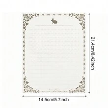 20 Sheets Vintage Lined Paper With Antique Border Design, Aged Stationery For Writing Letters, Invitations - White - View 2