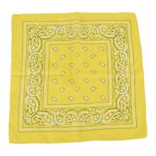 A Polyester Paisley Scarf For Women Hip Hop Hijab Multi-Functional Cycling Mask Printed Small Square - Yellow - View 1