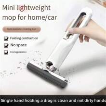 2入組小型手持式可折疊海綿懶人拖把，家庭清潔，桌面清潔，不需手洗吸水 - 白色 - 查看 1