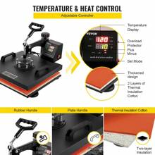 Heat Press Machine 8 In 1 Combo, Heat Press 15x15, Swing Away T Shirt Printing Machine Digital Control, Multifunction Heat Transfer Machine Sublimation Heat Press For T-Shirt Hat Cap Mug Plate - 橘色 - 查看 3