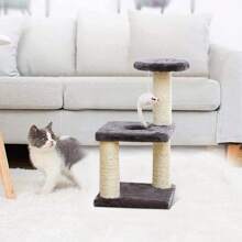 Arbol Trepador Rascador Para Gatos 3 Capasjuguete De Gato - Gris - Ver 7