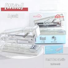 簡約桌上型透明小釘書機,辦公用品,檢測文件資料整理裝訂機,學生用創意文具（每盒附1000枚釘） - 無色 - 查看 1