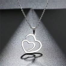 1條時尚極簡金屬可愛心形鎖環吊墜項鍊 - 心連心項鍊 - 查看 9
