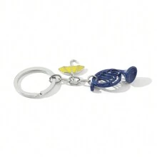 1pc Blue Trumpet And Yellow Umbrella Shaped Keychain For Men Casual - Trumpet Umbrella - View 3
