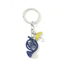 1pc Blue Trumpet And Yellow Umbrella Shaped Keychain For Men Casual - Trumpet Umbrella - View 1
