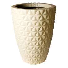 Modern Luxury Column Vase Balcony Diamond Polyethylene With UV Protection - 米色 - 查看 3