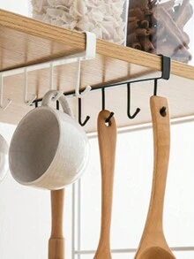 1入衣櫃隔板掛鉤,掛在門上的長排包掛,宿舍房間儲物組織器,帽子牆掛掛架,儲物掛勾 - 黑色 - 查看 3