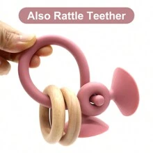 Infant And Toddler Educational Tabletop Toy, Montessori Style Silicone Puzzle Toy With Parent-Child Interaction, Bath Toy And TeetherSchool, Student,Stationery,School Supplies - Hot Pink - View 6