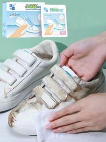 60入包裝/12入包裝/36入包裝擦鞋用濕巾,運動鞋清潔劑,去污,單包裝 - 藍白色 - 查看 8