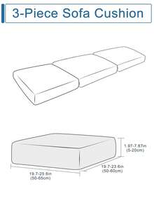 3 件純色彈性氨綸沙發座椅套、防寵物防塵家具保護套、可拆式萊卡墊套適用於臥室、客廳、飯店、餐廳 - 黑色 - 查看 3
