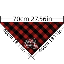 用我們的節日寵物格紋繫帶口水圍巾讓您的狗狗在今年聖誕節煥然一新! - 玫紅色 - 查看 2