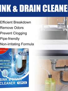1box/12pcs Jue-Fish Drain Cleaner For Toilet Kitchen Sink Pipe Cleaning And Deodorizing - Drain Cleaner - View 4