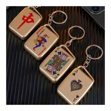 Personalized And Creative Mahjong Playing Card USB Charging Cigarette Lighter Pendant Lighter Windproof - Red - View 8