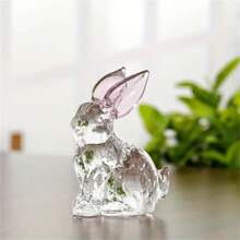 1pc, Crystal Rabbit, Animal Ornaments Table Decorations Desk Craft Decor Transparent Bunny Artwork Gift, Teacher Appreciation Gifts, Graduation For Teacher Birthday