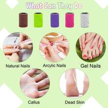 指甲砂環,300入替換砂紙環,80/120/150/180/240砂粒,可快速去除指甲油,凝膠指甲,裝飾用品,美甲店必備 - 彩色 - 查看 4